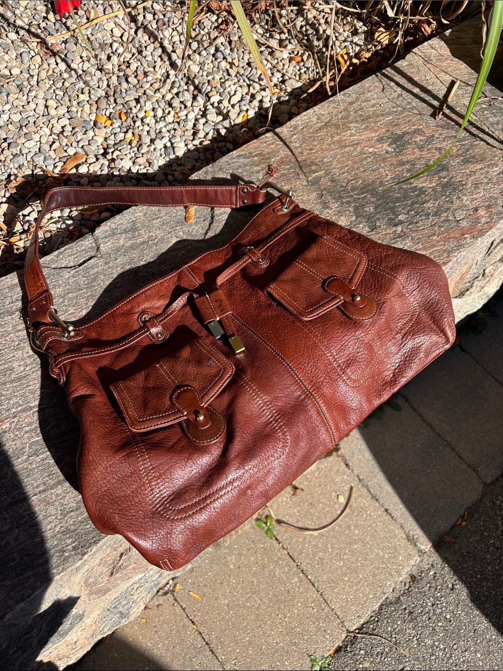Liz Claiborne Brown Leather Shoulder Bag